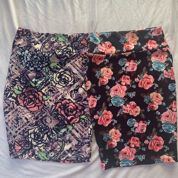 LuLaRoe Skirts 2 Floral Pencil Skirts Poshmark